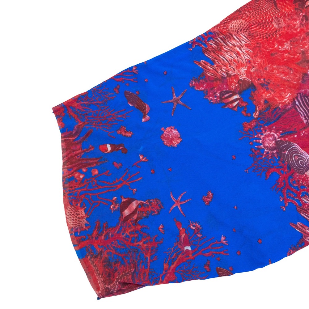 Jean Paul Gaultier Soleil Y2K Coral Fish Mesh Maxi Dress S Underwater Print - Picture 9 of 10